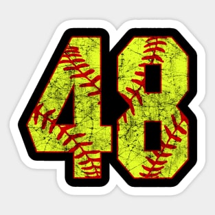 Fastpitch Softball Number 48 #48 Softball Shirt Jersey Uniform Favorite Player Biggest Fan Sticker